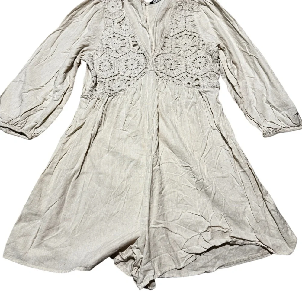 Zara Boho Crochet Babydoll Romper - Picture 4 of 9